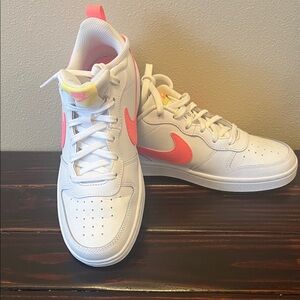 Nike Sneakers with Neon Pink Swoosh